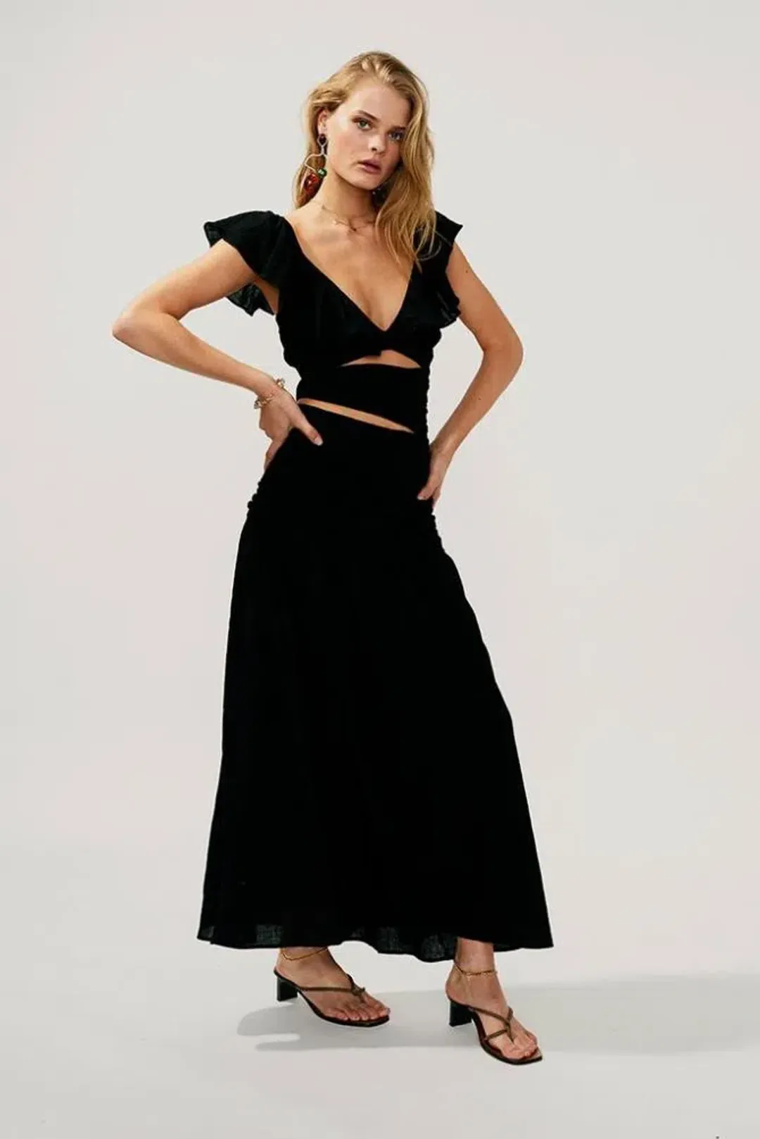 Suboo Alva Rouched Cut Out Maxi Black Size S/ AU 8 for rent on The Volte - main image