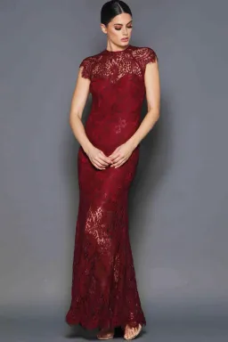 Elle Zeitoune Demi Gown Wine Size 14 for rent on The Volte - image 1