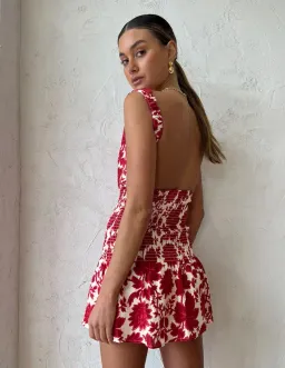 Sir the Label Cinta Open Back Dress Valentina Floral Red Size 1 / AU 8 for rent on The Volte - image 2