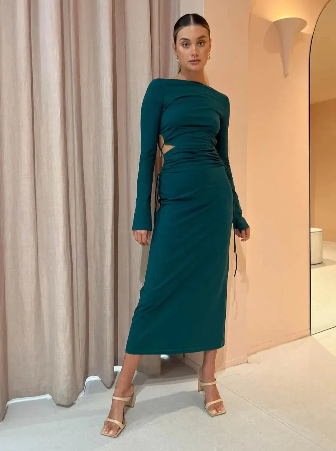 Camilla and Marc Alexandre Midi Dress Green Size 10 / M for rent on The Volte - main image