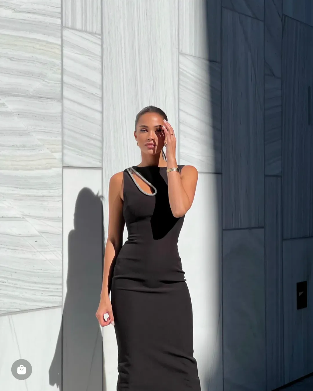 Bianca & Bridgett Valencia Dress Black Size 8 for rent on The Volte - main image