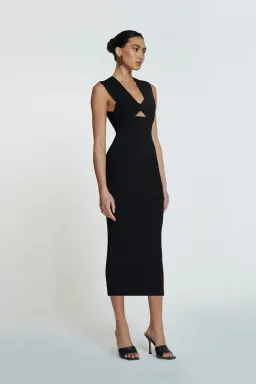 By Johnny Leora Latice Knit Midi Dress Black Size S / Au 8 for rent on The Volte - image 1
