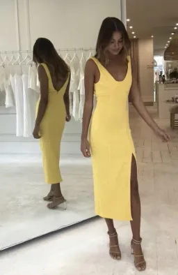 Bec & Bridge Cle'mence Midi Dress Yellow Size 8 for rent on The Volte - image 4