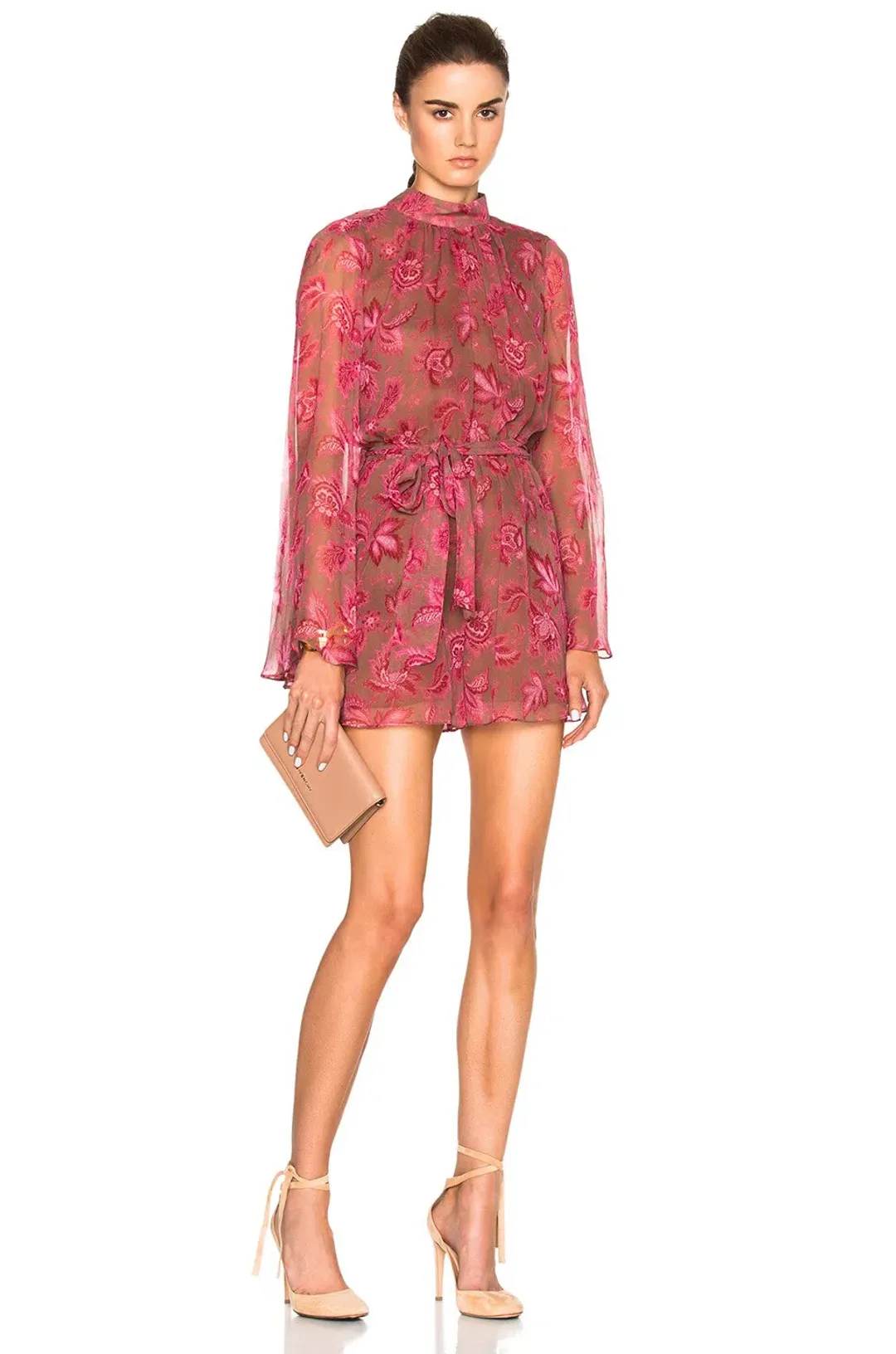 Zimmermann Karmic Flare Sleeve Playsuit Paisley Chintz Size 0 / Au 8 for rent on The Volte - main image