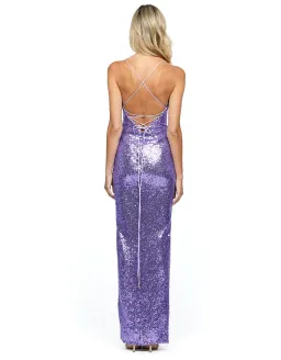 Bariano Madeline Strappy Back Gown Lavender Size 8 / XS for rent on The Volte - image 1