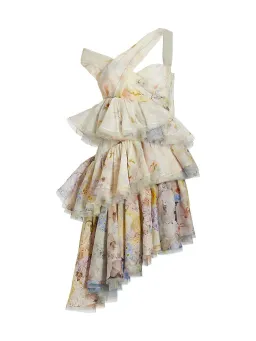 Zimmermann Rhythmic Asymmetric Mini Dress Citrus Garden Size 0P/Size 6  for rent on The Volte - image 4