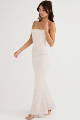 House of CB Olivette Crystal Satin Maxi Dress White Size 10 for rent on The Volte - image 2