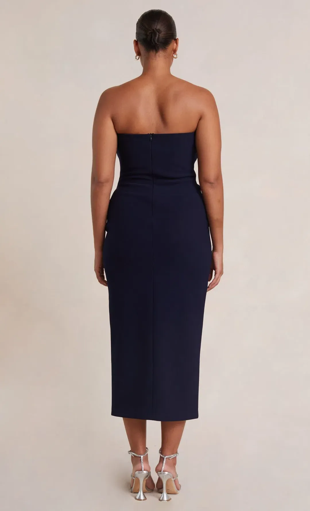 Bec & Bridge Be Mine Strapless Midi Dress Ink Size 10  for rent on The Volte - main image
