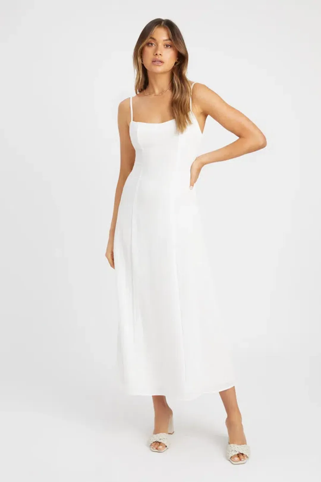Kookai Hayman Tie Back Dress White Size 38/Au 10  for rent on The Volte - main image