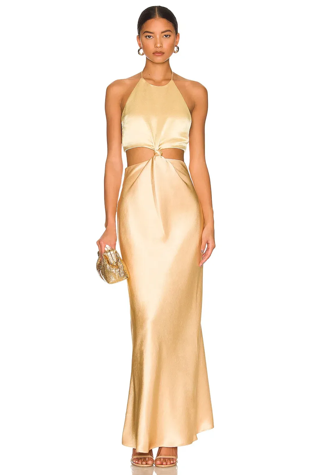 Bec & Bridge Carrie Halter Dress Multi Yellow Size 8 for rent on The Volte - main image