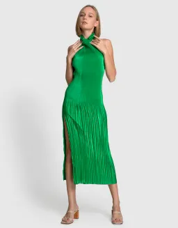 Lidee Woman Soiree Halter Gown Bright Green Size 10 for rent on The Volte - image 2