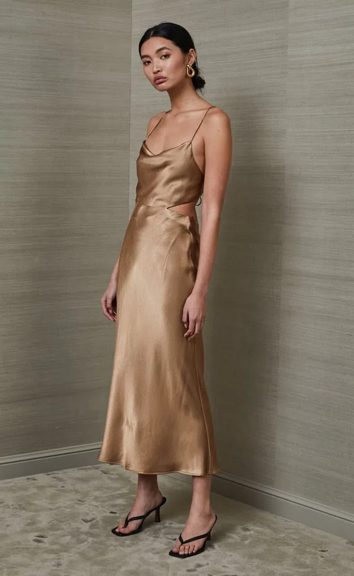 Bec and Bridge Aubrey Dress Gold Size 8 for rent on The Volte - main image