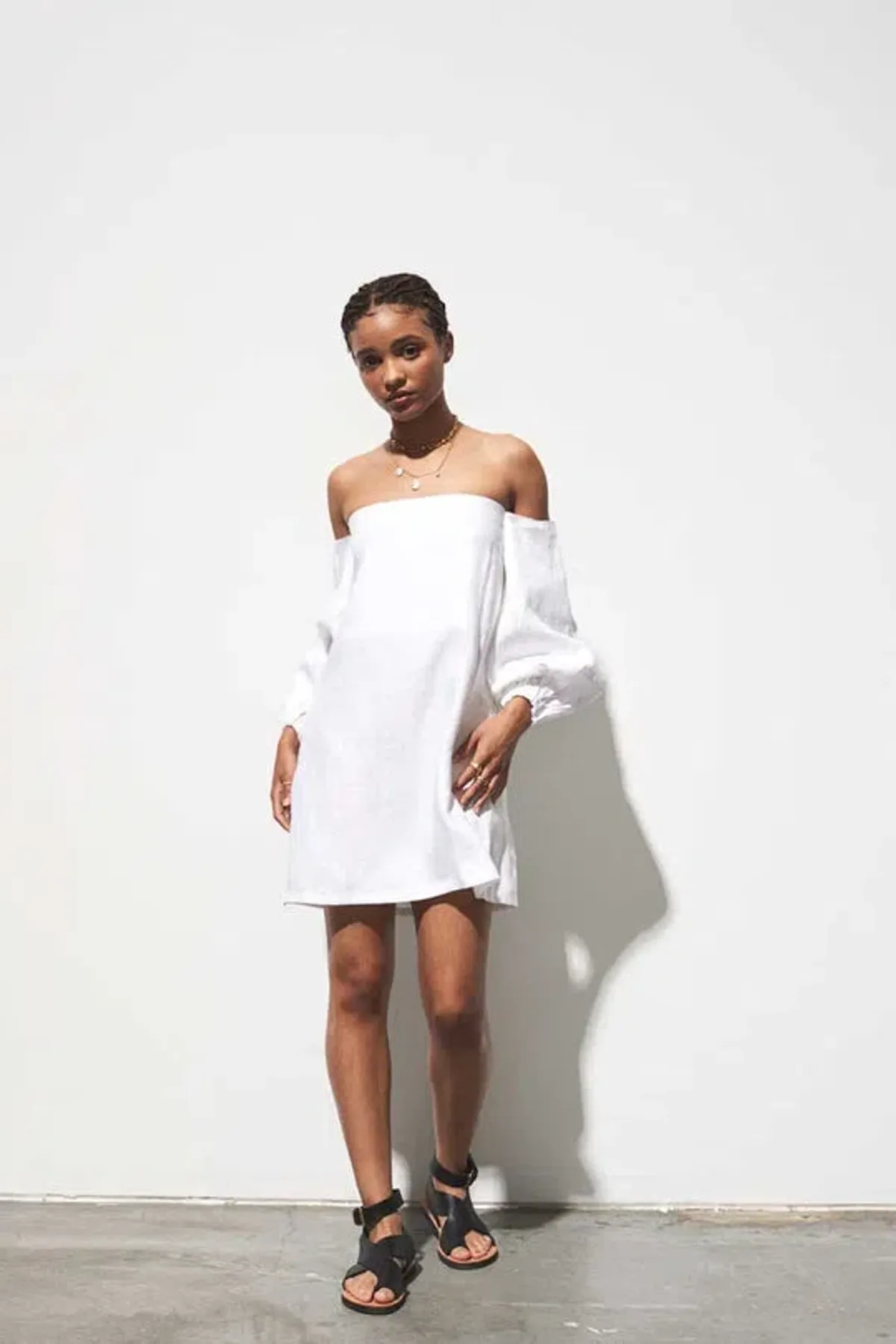Maurie and Eve Acme Off Shoulder Dress White Size 10 for rent on The Volte - main image
