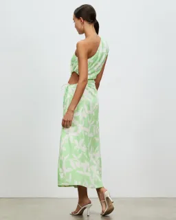 Lover Maldives One Shoulder Dress Green Print Size 10 for rent on The Volte - image 4