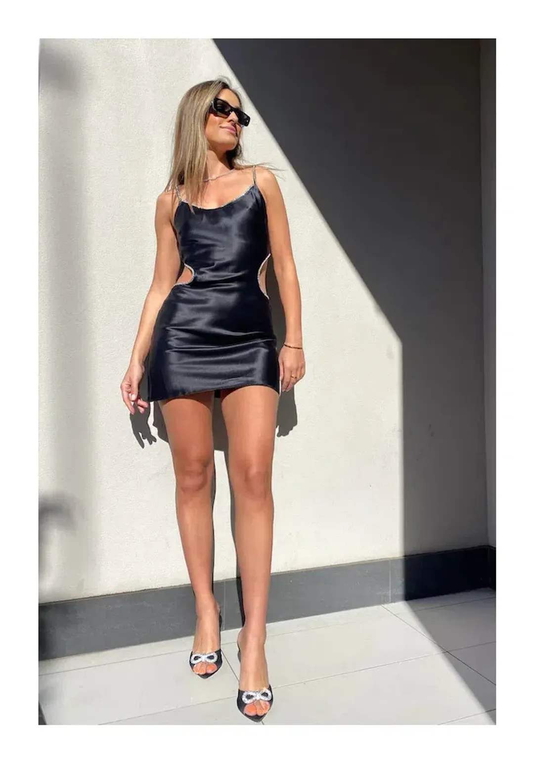 Michael Lo Sordo  Luna Mini Dress Black Size 6 for rent on The Volte - main image