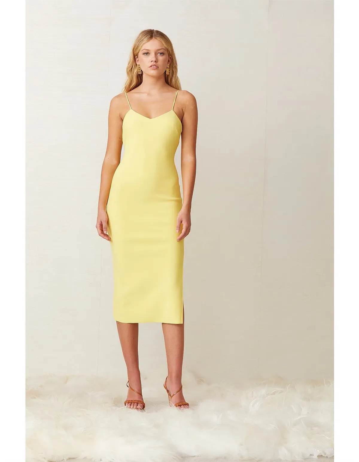 Bec & Bridge Gemma Midi Dress Yellow Size 12 for rent on The Volte - main image