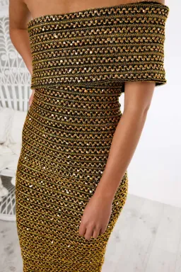 Eliya the Label Isobelle Dress Gold Size 6  for rent on The Volte - image 2