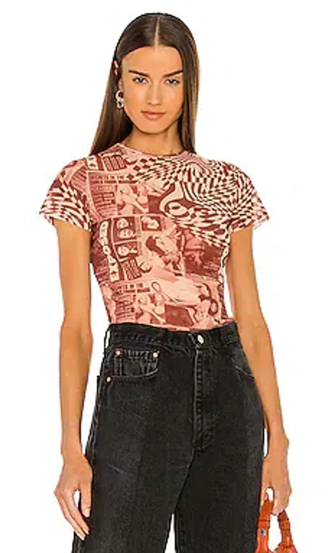 Miaou Mini Tee in Wanted Red Size Small/Au 8  for rent on The Volte - main image
