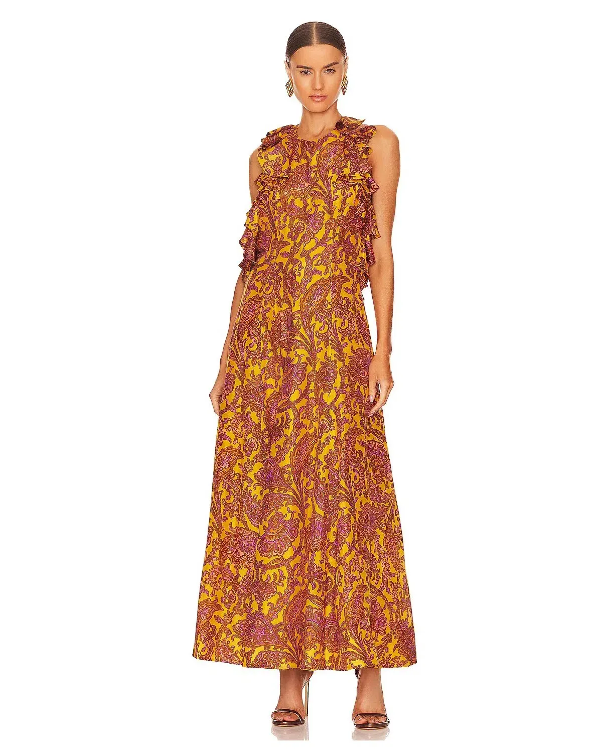 Zimmermann Tiggy Halter Long Dress Print Size 1 / Au 10 for rent on The Volte - main image