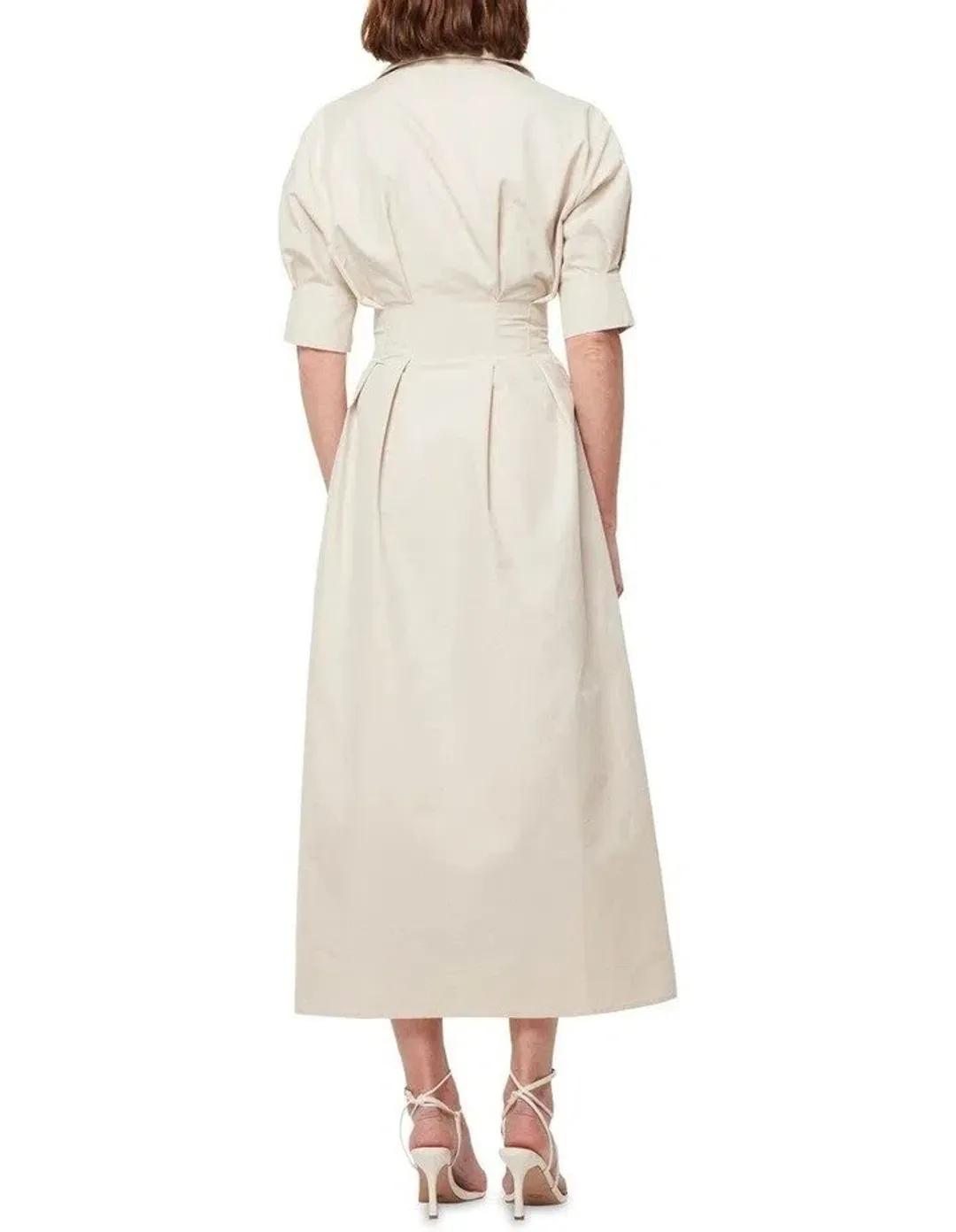 Mossman The Time Off Dress Canvas Beige Size 8  for rent on The Volte - main image