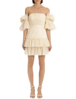 Acler Cooper Mini Dress Cream Size 8 for rent on The Volte - image 1