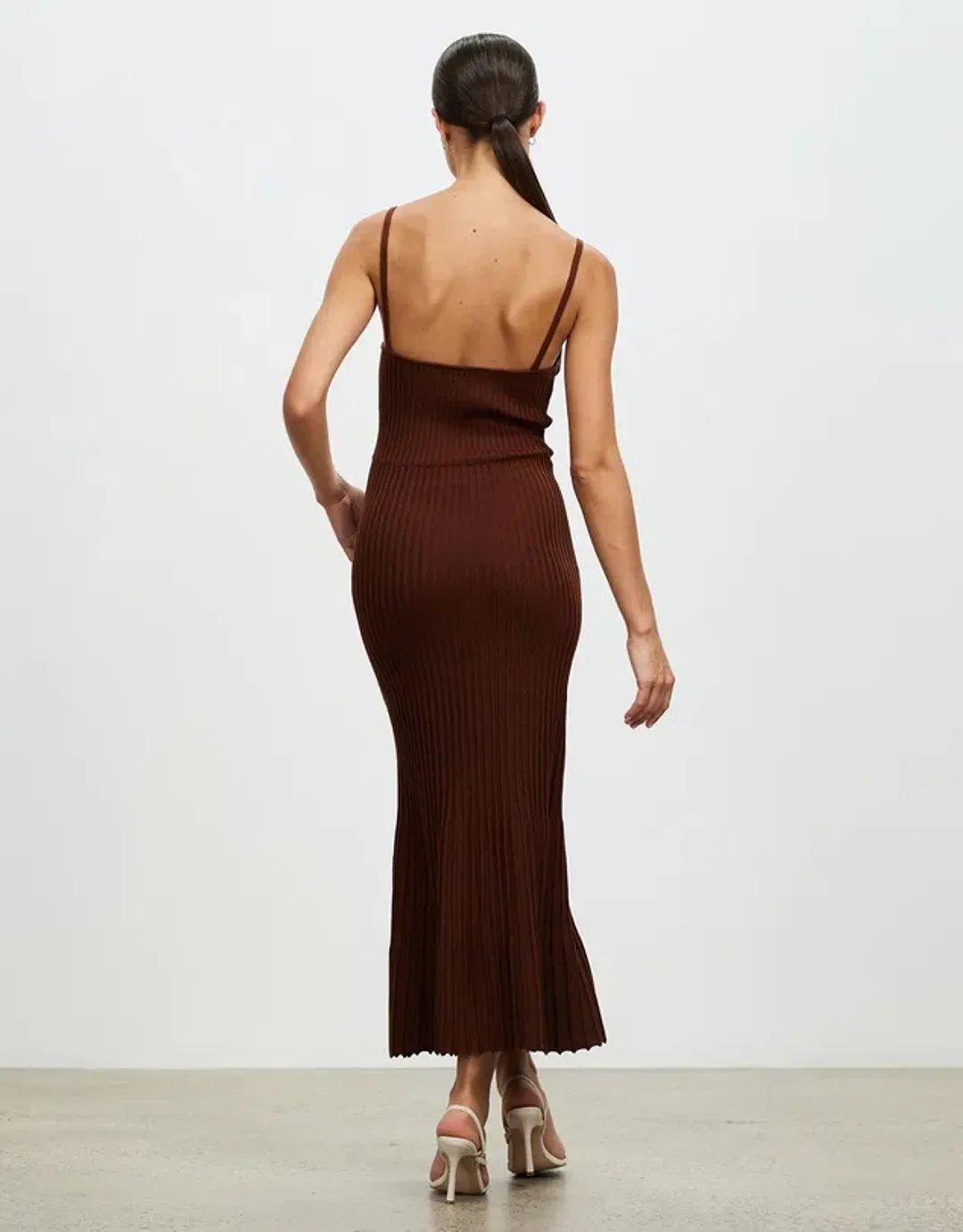Lover Nina Midi Dress Brown Size 8 for rent on The Volte - main image