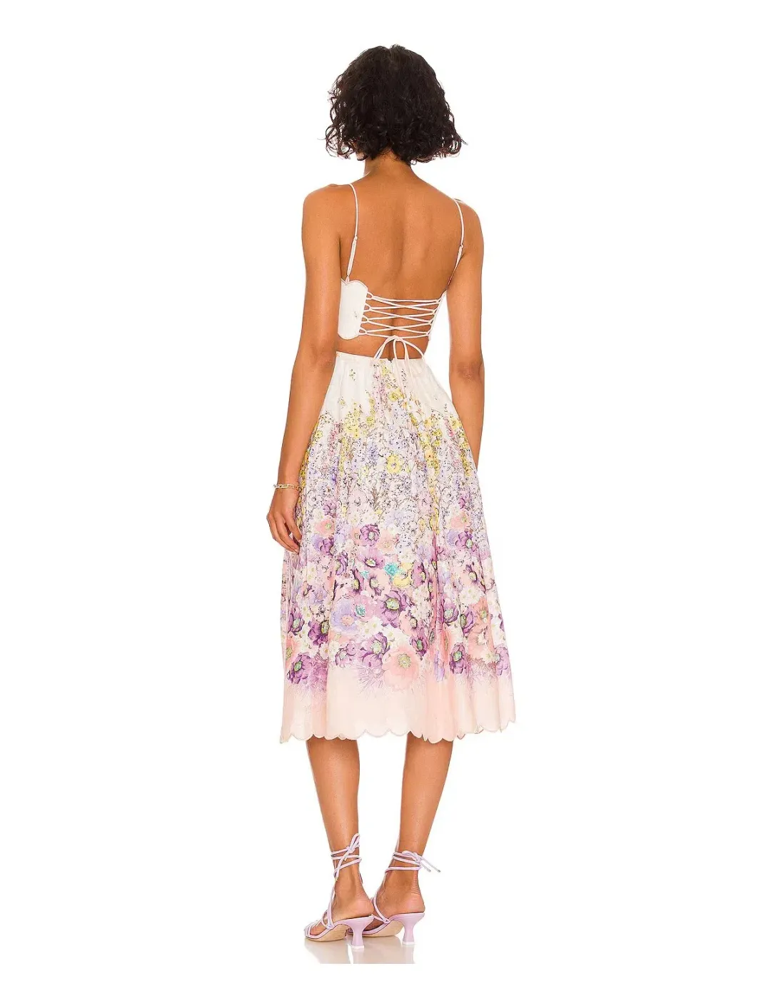 Zimmerman Jude Scallop Midi Dress Print Size 1/Au 10 for rent on The Volte - main image