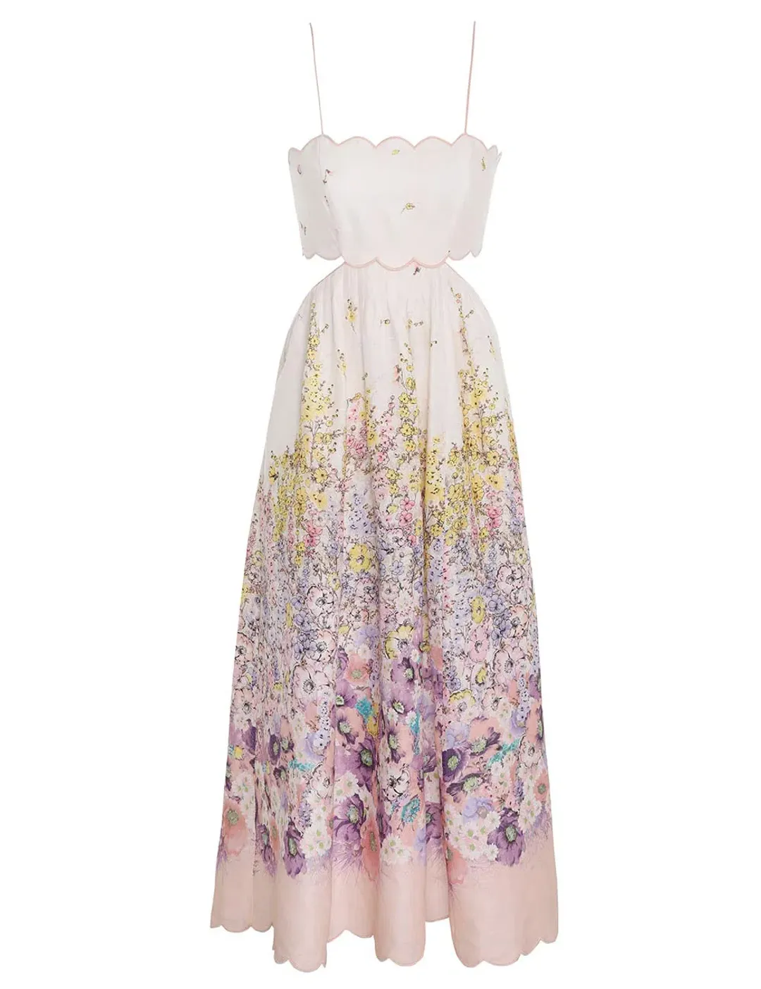 Zimmerman Jude Scallop Midi Dress Print Size 1/Au 10 for rent on The Volte - main image