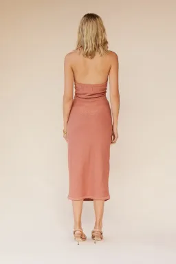Suboo Beck Halter Cut Out Dress Rose Gold Size L / AU 12 for rent on The Volte - image 4