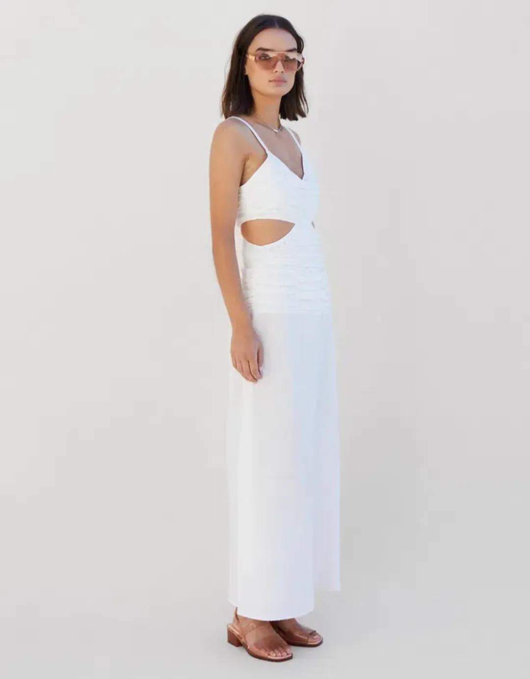 Suboo White Aster Cut Out Maxi Dress Size M/Au 10 for rent on The Volte - main image