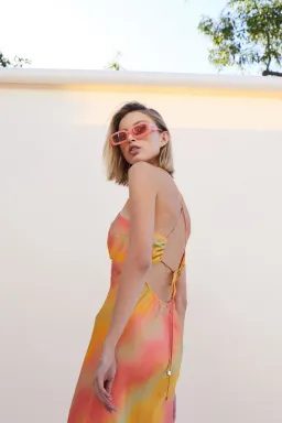 Suboo Sundown Halterneck Maxi Dress in Ombre Sundown Size M/Au 10 for rent on The Volte - image 3