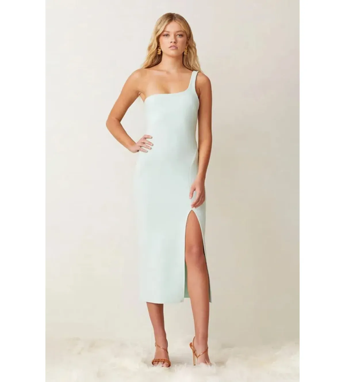 Bec & Bridge Ariel Midi Dress Mint Green Size 10 for rent on The Volte - main image