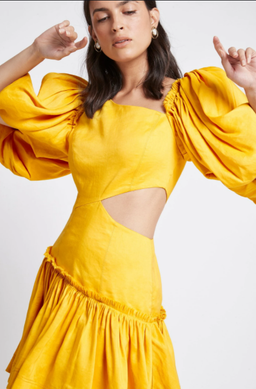 Aje Chateau Mini Dress Yellow Size 6 for rent on The Volte - image 2