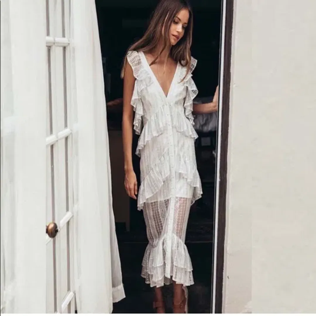 Alice McCall Melody Midi Dress White Size 8 for rent on The Volte - main image