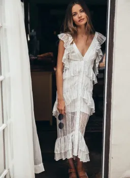 Alice McCall Melody Midi Dress White Size 8 for rent on The Volte - image 2