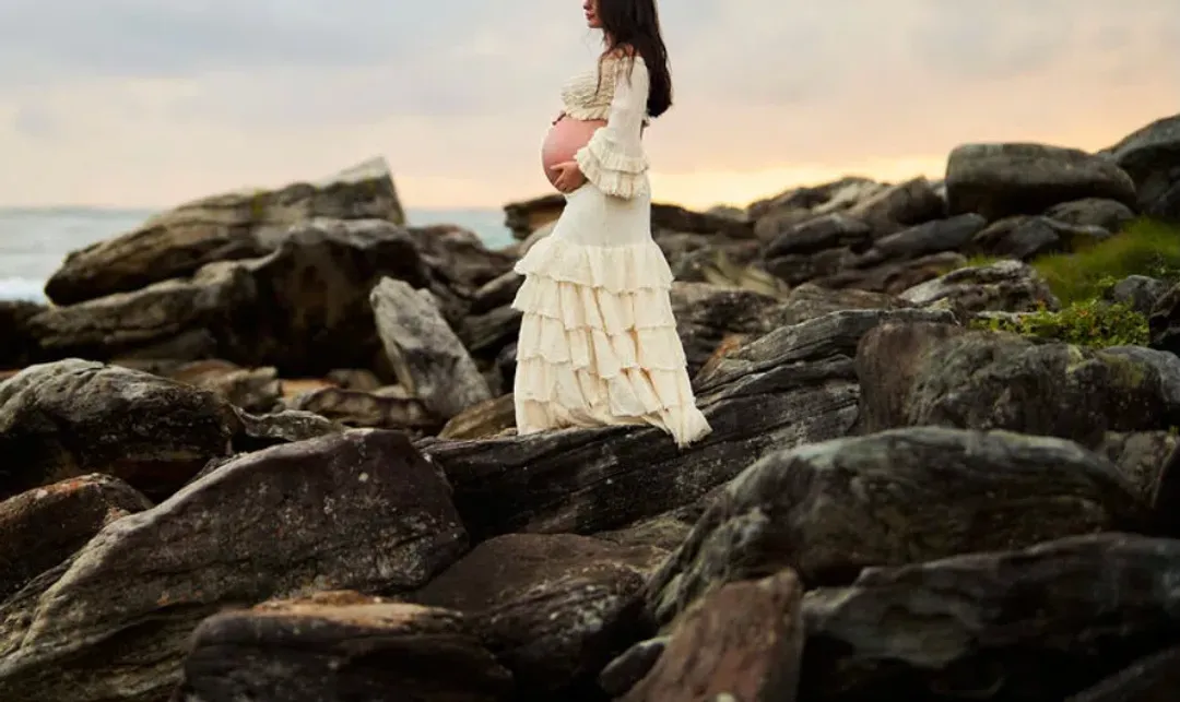 The Boho Shed Ruffled Top and  Skirt Set Ivory One Size for rent on The Volte - main image