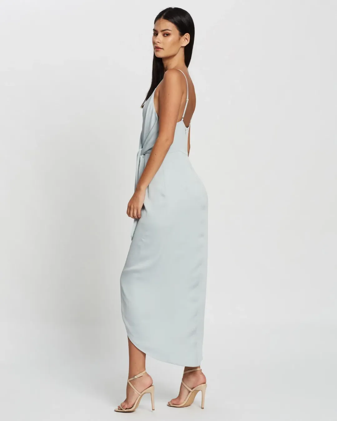 Shona Joy Luxe Tie Front Cocktail Dress Cloud Size 10 for rent on The Volte - main image