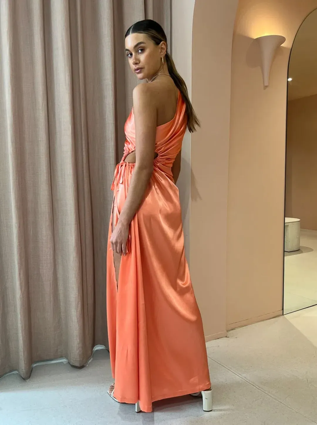 Sonya Moda Nour Maxi Dress Peach Size 6 / XS for rent on The Volte - main image