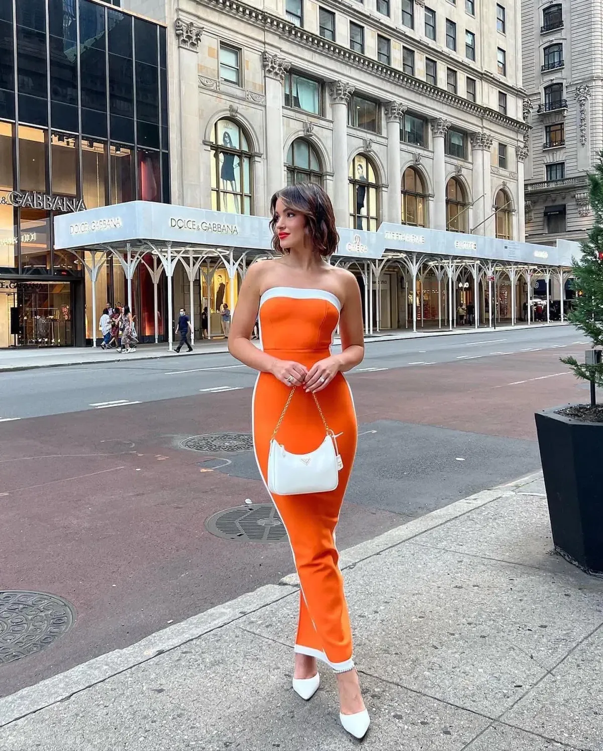 Bianca & Bridgett Ashley Midi Dress Orange Size 6 for rent on The Volte - main image