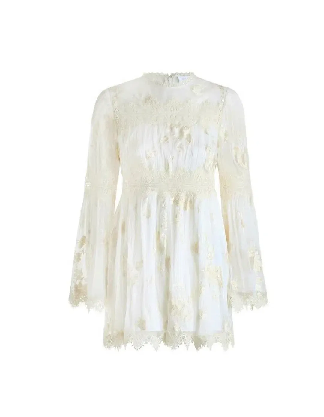 Zimmermann Tropicale Antique Playsuit Cream Size 1/Au 10  for rent on The Volte - main image