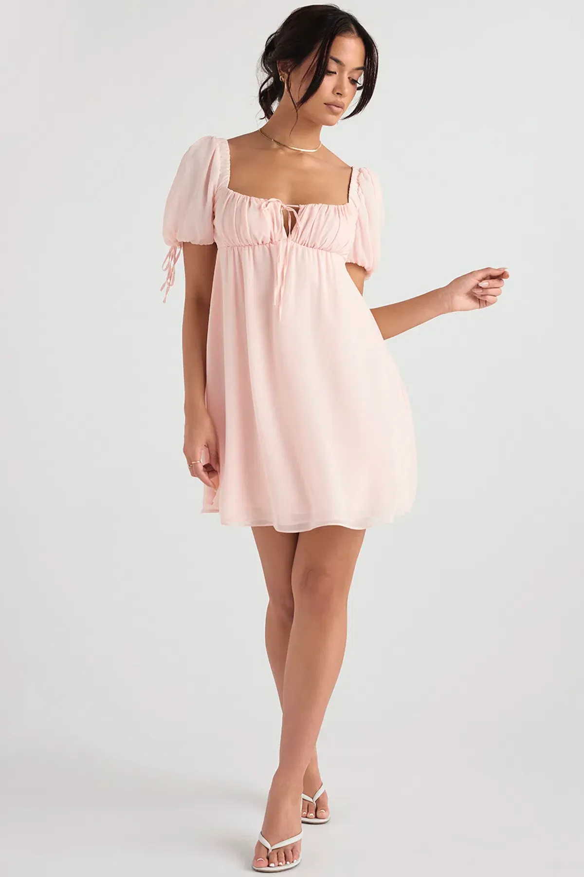 House of CB Princess Mini Dress In Pink Quartz Size 8  for rent on The Volte - main image