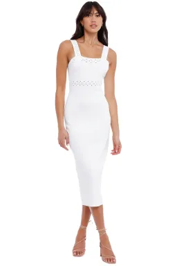 By Johnny Knit Lace Ribbon Midi Dress White Size XS for rent on The Volte - image 1