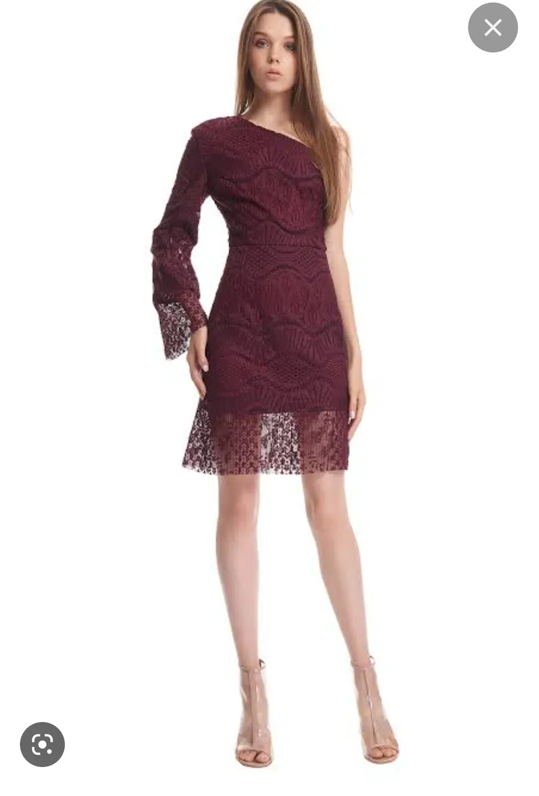 Mossman The Lucky Streak Dress Burgundy Size 6 for rent on The Volte - main image