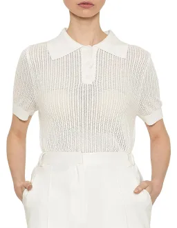 Viktoria & Woods Double Knit Polo Top White Size 1 / AU 8 for rent on The Volte - image 2