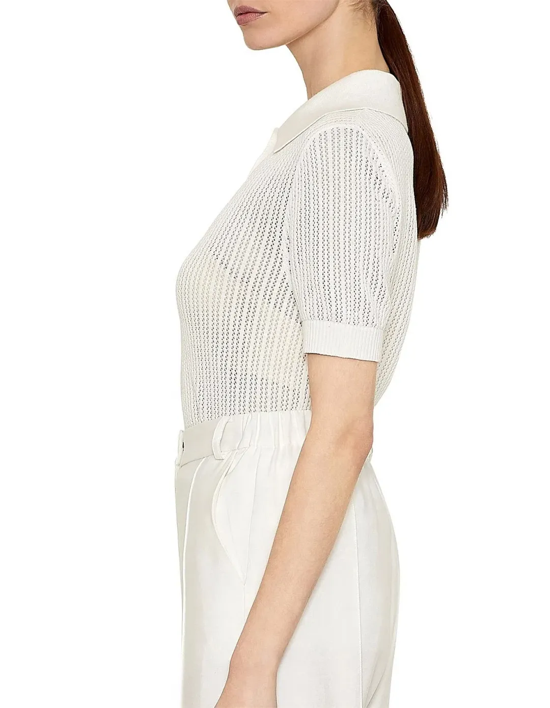Viktoria & Woods Double Knit Polo Top White Size 1 / AU 8 for rent on The Volte - main image