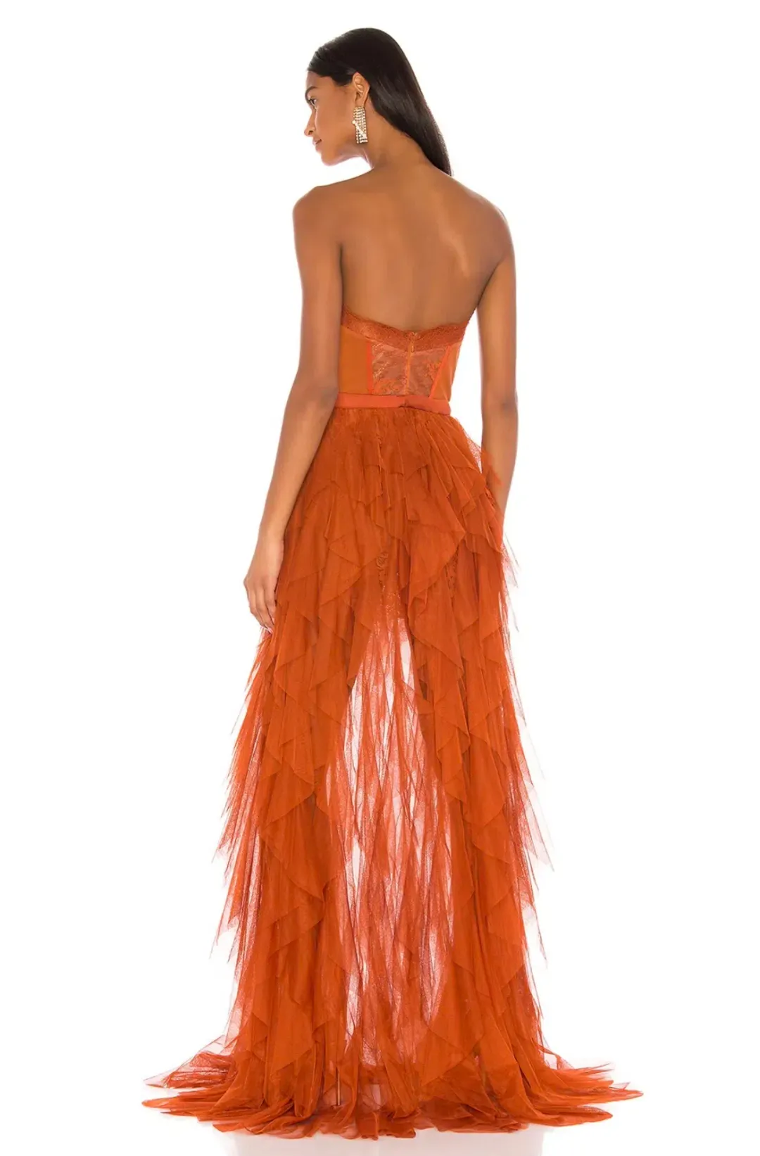 For Love & Lemons Bustier Gown Orange Size 6 for rent on The Volte - main image