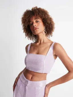Sheike Cleo Sequin Top Size 14 & Pant Set Lilac  for rent on The Volte - image 2
