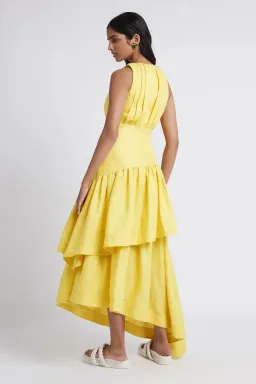 Aje Caliente Tiered  Cut Out Dress Daisy Yellow Size 8  for rent on The Volte - image 2
