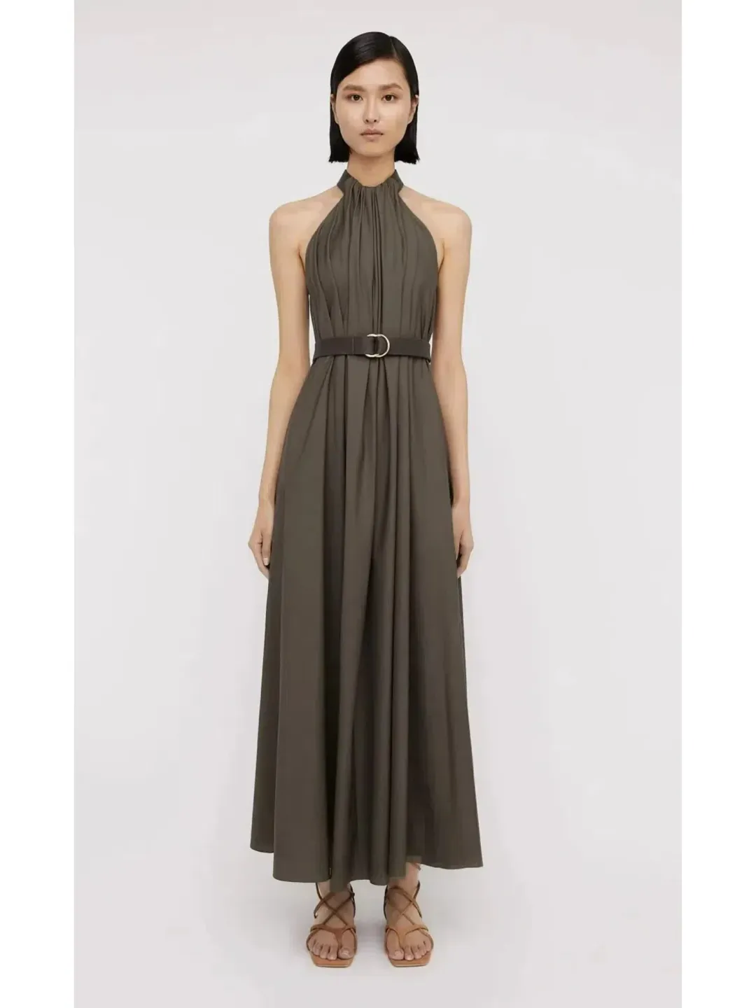 Scanlan Theodore Cotton Strapping Dress Jungle Green Size AU 8 for rent on The Volte - main image