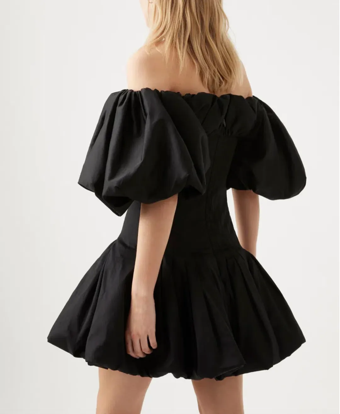 AJE Arles Off The Shoulder Mini Dress Black Size 14  for rent on The Volte - main image